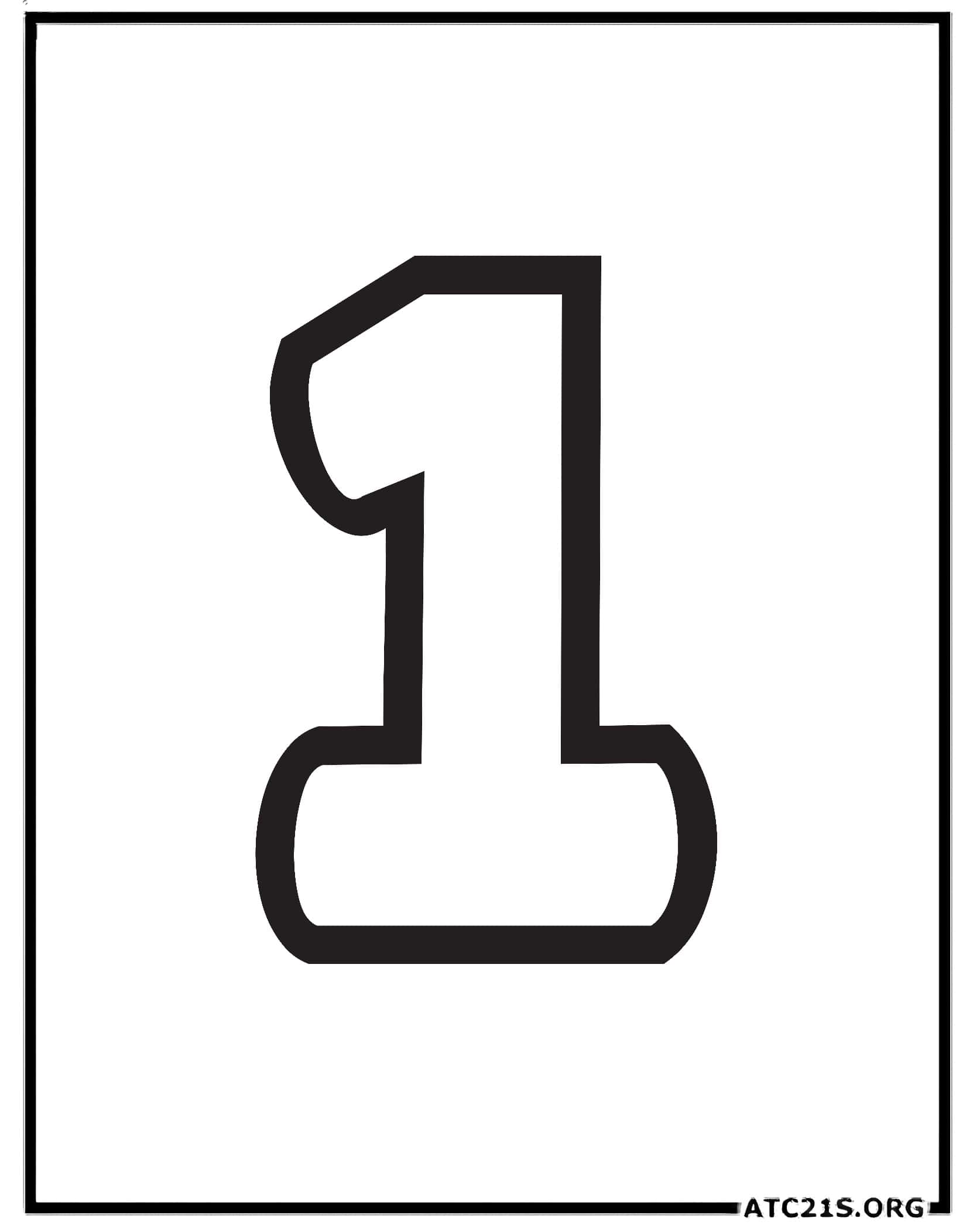 Number 1 coloring page