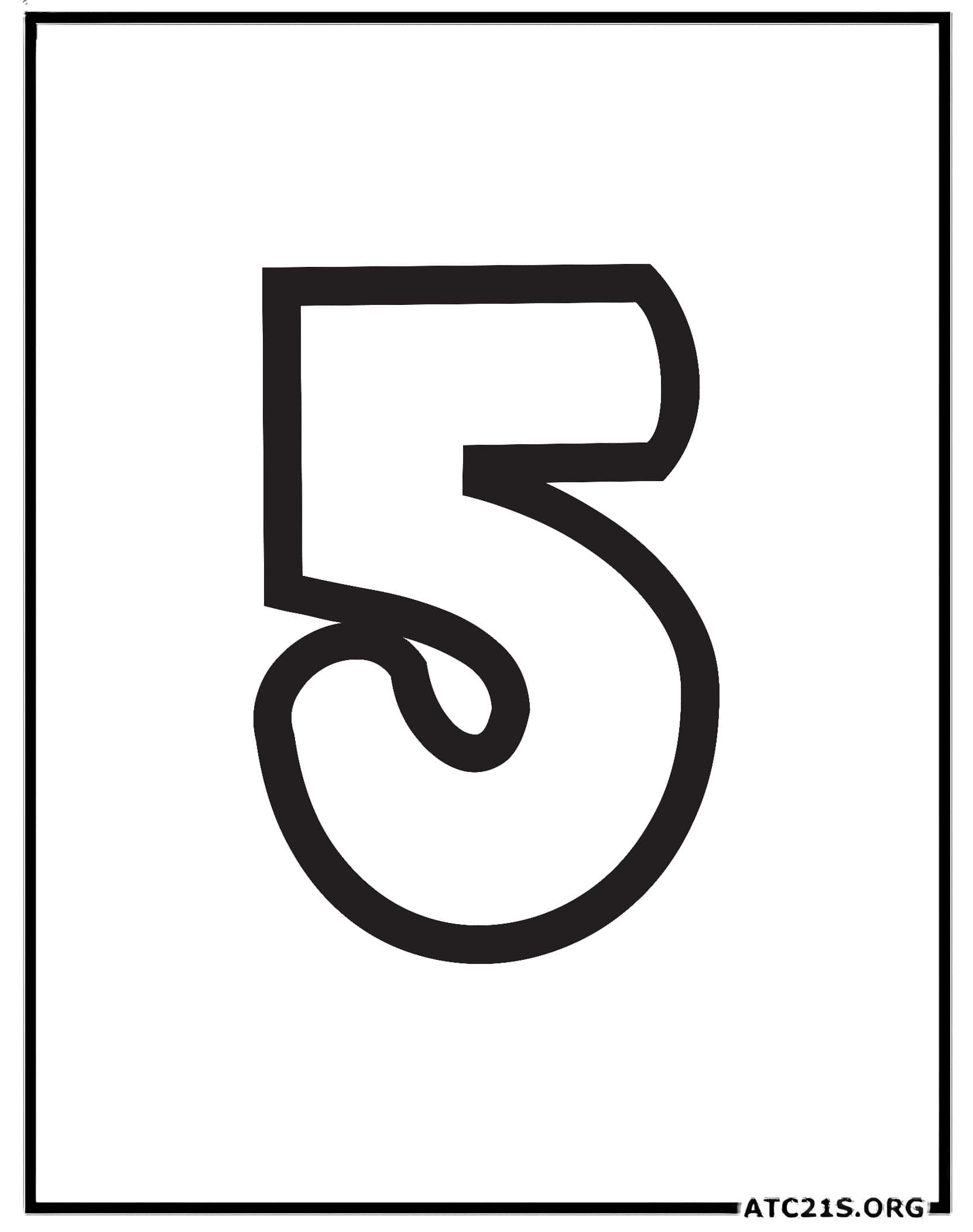 Number coloring page example